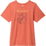 Dětské triko Columbia TECH TRAIL SHORT SLEEVE GRAPHIC SHIRT S Oranžová, Šedá, Žlutá