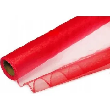 Organza v roli, látka tyl červená, šířka 40 cm