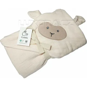 Mušelínová osuška s kapucí - krémová