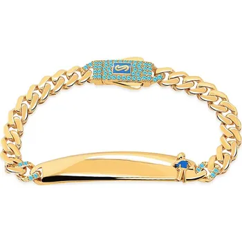 Náramek Modrý Monaco Chain Classic Plain Pavé lock bracelet 5mm pro chlapečka IZ31482N + dárkové balení LUXUS zdarma