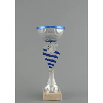 Sportovní stříbrno modrý pohár 32 - 34 cm - 30 cm