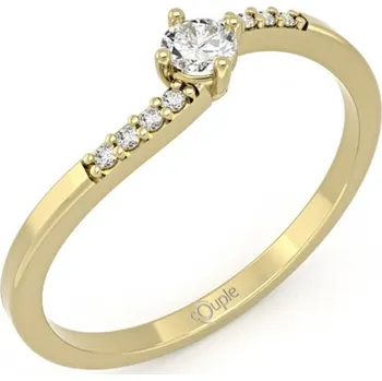 Prsten Couple, Decentní prsten Carmina, žluté zlato se zirkony, vel. 55, prům. 17.5 mm, 585-66-1-0304.0Z00.0.55.001