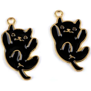 Přívěsek Kovový přívěsek / taháček na zip kočka, malé, 4 (60787) černá