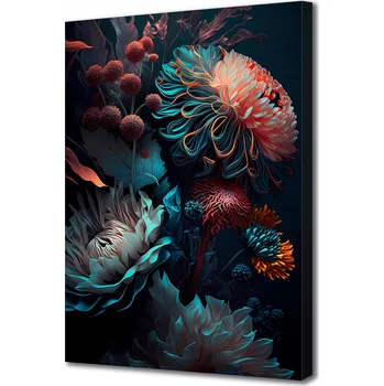 Obraz Obraz na plátně canvas Květiny Na Černém Pozadí Vintage 20x30 cm