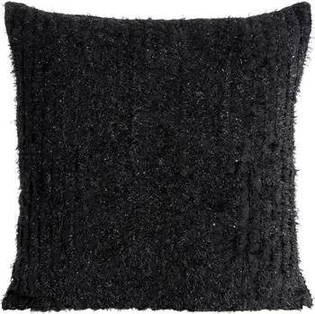 Povlak na polštářek Povlak na polštář SELMA zdobený mohérovými nitěmi - černá