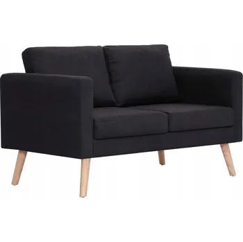 Pohovka Černá dvoumístná pohovka, 116x70x73 cm, polštáře, látka