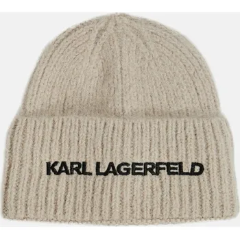 Klobouk ČEPICE KARL LAGERFELD K/ESSENTIAL BEANIE CEMENT