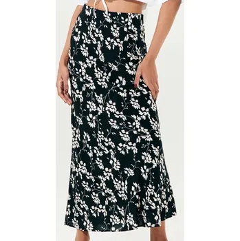 Dámská sukně Sinsay - Květinová midi sukně - černá - 108AM-99X - 108AM-99X-XS