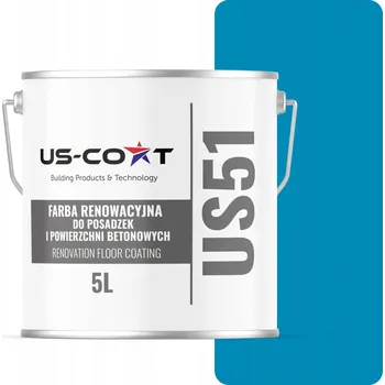 barva na zeď Barva na betonu US-Coat modrá matná 5 l RAL5012