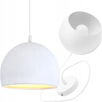 ZÁVĚSNÉ STROPNÍ SVÍTIDLO LUSTR BÍLÁ KOPULE E27 MAX 60W NASTAVITELNÁ DÉLKA