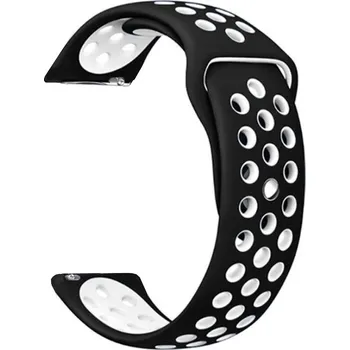 Příslušenství k chytrým hodinkám Madvell Sportovní silikonový řemínek černá s bílou 22mm