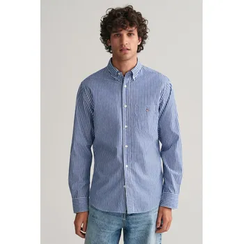 Pánská košile KOŠILE GANT REG POPLIN STRIPE SHIRT COLLEGE BLUE