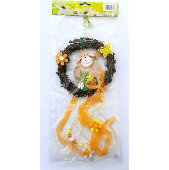 Velikonoční dekorace Věneček s ovečkou