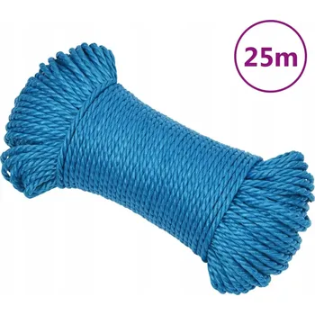 Polypropylenové lano modré 6mm x 25m - odolné, voděodolné, univerzální