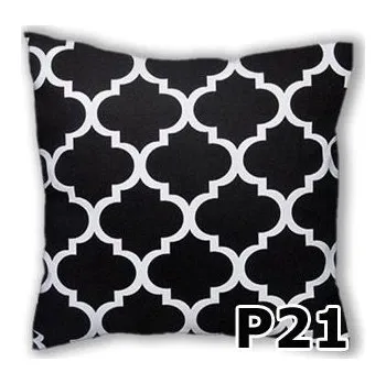 Povlak na polštářek Bavlněný povlak na polštář s černo bílým marockým vzorem