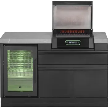 Zahradní gril Kuchyňský modul Grandpro s ELEKTRICKÝM grilem, vinotékou a kamennou pracovní deskou