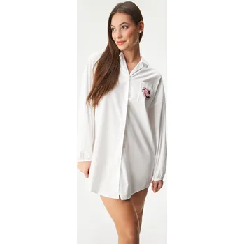 Dámské noční prádlo Bavlněná noční košile HUGO Maia krátká