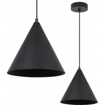 ZÁVĚSNÉ STROPNÍ SVÍTIDLO ČERNÝ MODERNÍ LUSTR VELKÝ KUŽEL LOFT 25CM E27