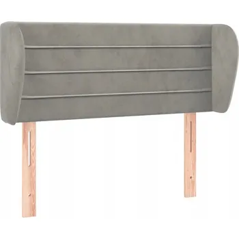 Čelo postele Uszak, sametové, světle šedé, 103x23x78/88 cm