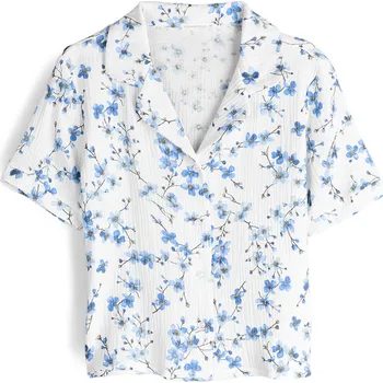 Dámské oblečení GATE Mušelínová pyžamová košile s potiskem 42 225-1083/111