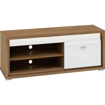 Televizní stolek Televizní stolek ořech natural/bílý lesk/bílý lesk DALLAS 10