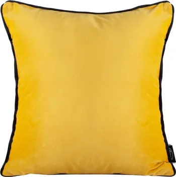 Povlečení Sametový povlak na polštář MEL hořčice žlutý s lemem