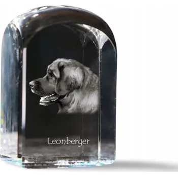 Obraz Leonberger v křišťálu, památka, trofej, těžítko na papír