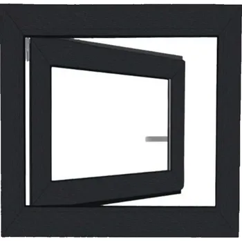 Okno Bravo Okno plastové bílé/antracit 7016, OS1 50x50 P, 2sklo, 4kom/60mm (vč.kliky)