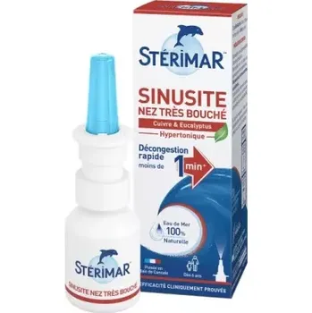 Nosní sprej STERIMAR SINUSITIS VERY UCPANÝ NOS sprej 20ml - Hypertonický roztok 100% mořská voda