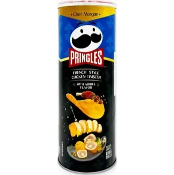 Chips Pringles bramborové chipsy s příchutí kuřecího twisteru a smržů 80 g