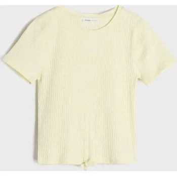 Dívčí oblečení Sinsay - Tričko s krátkým rukávem - žlutá - 748DP-55X - 748DP-55X-140