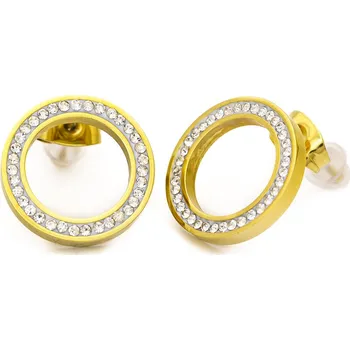 Náušnice BRUNOshop.cz Náušnice kroužek GOLD s kamínky