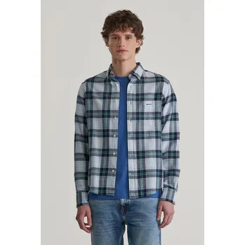 KOŠILE GANT REG FLANNEL PLAID SHIRT FRESH BLUE