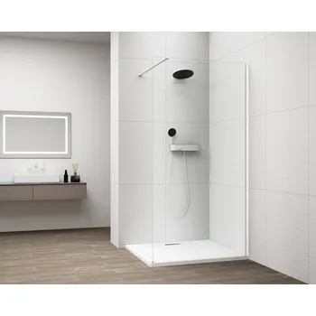 POLYSAN ESCA WHITE MATT jednodílná sprchová zástěna k instalaci ke stěně, sklo čiré, 900 mm (ES1090-03)