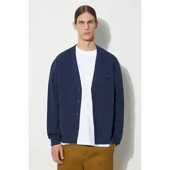 Pánský svetr Kardigan Neil Barrett Bold Fox Head Patch Comfort Ribbed Cardigan pánský, tmavomodrá barva, MM00506KT1098, S, 59X