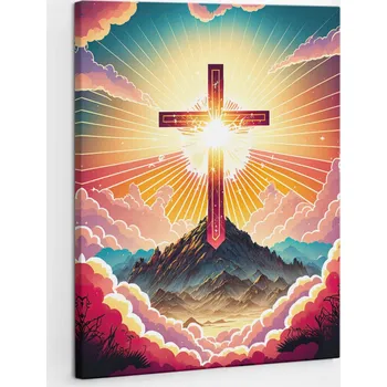 Obraz Výtisk Obraz na plátně Canvas jako Dárek Vertikální Křesťanský kříž motiv 60x80 cm