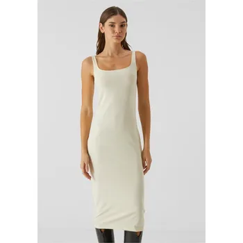 Dámské šaty Ladies Basic Long Cotton Jersey Dress - whitesand M