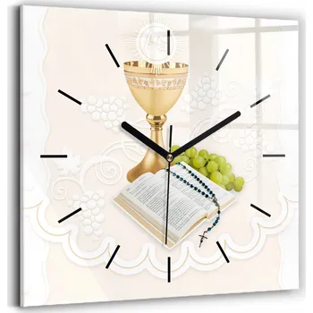 Hodiny Skleněné hodiny Sklo Tichý Bezhlučný Nástěnný suvenýr Svaté Přijímání 30x30