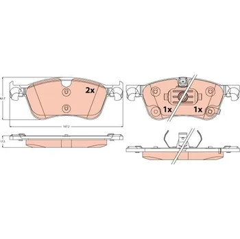 Brzdový systém Sada brzdových destiček, kotoučová brzda TRW GDB2545