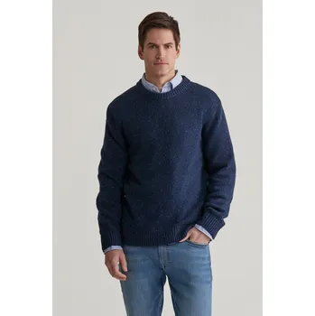 Pánský svetr SVETR GANT NEPS WOOL C-NECK EVENING BLUE