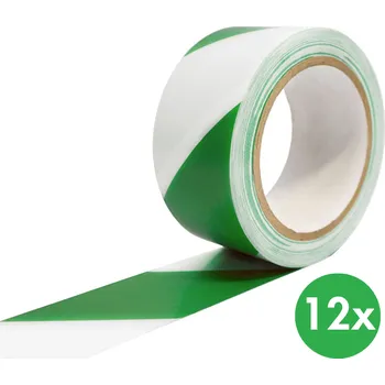 Lepicí páska Rocol Samolepicí vyznačovací páska, 12 ks, 33 m x 50 mm, zelená/bílá