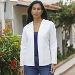 Jednobarevná prošívaná bunda s dlouhými rukávy režná 34/36