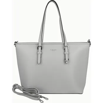 Kabelka Světlešedá velká elegantní kabelka na rameno FLORA&CO 1808
