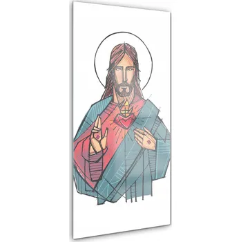 Obraz Vertikální Foto-Obraz na zeď Srdce Ježíše - Line Art