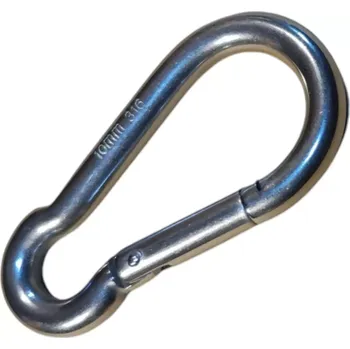 Úchyt pro horolezeckou stěnu Hasičská karabina 5x50mm,nerez A4, DIN 5299C, nosnost 90kg