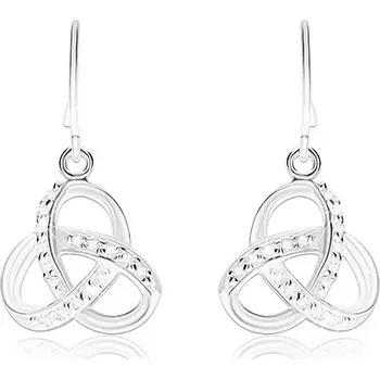 Náušnice Stříbrné náušnice 925, keltský uzel zdobený čirými zirkony, háčky