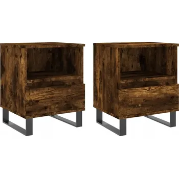 Noční stolek Noční stolek Jednoduchý styl 40x35x50 cm, kouřový dub