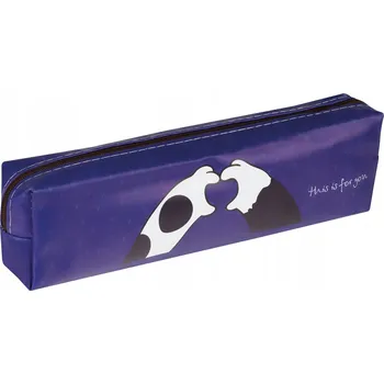 Penál Školní penál pouzdro Meshu fialový do školy pro děti EKO KŮŽE