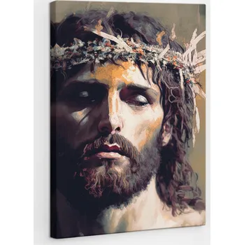 Obraz Fotoobraz s náboženským motivem na plátně, vertikální - Ježíš v trnové koruně, 40x60 cm