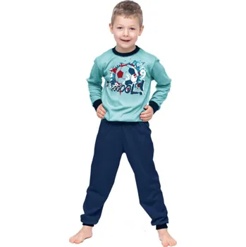 Chlapecké pyžamo JAKS Chlapecká pyžama fotbal tyrkysová 116